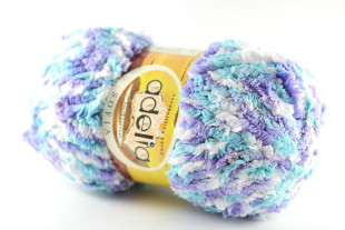 Пряжа ADELIA "SOFIA" 100% полиэстер 10шт.x50г 90м±6м №09 бирюза/синий/белый