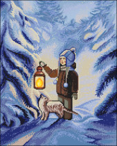 Кристальная ( алмазная) мозаика  " ФРЕЯ" ALVK- 95 " Зимний лес" 40 х 50 см