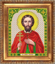 Рисунок на ткани для вышивки бисером И-4182 Святой Леонид 20х24,5см