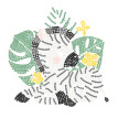 Кристальная ( алмазная) мозаика  " ФРЕЯ" ALBP- 313 постер " Милая зебра" 20 х 20 см